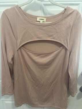 L'AGENCE Dusty Rose Long Sleeve Cutout Top